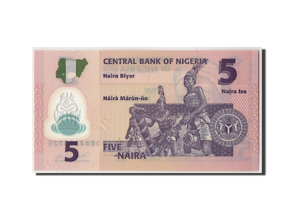 Banknot, Nigeria, 5 Naira, 2011, Undated, UNC(65-70)