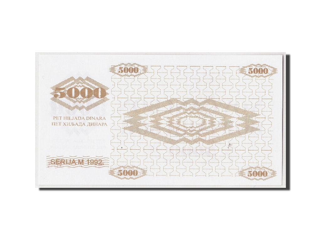Billete, 5000 Dinara, 1992, Bosnia - Herzegovina, KM:9r, Undated, UNC