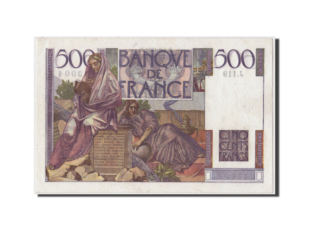 Banknote, France, 500 Francs, 500 F 1945-1953 ''Chateaubriand'', 1952