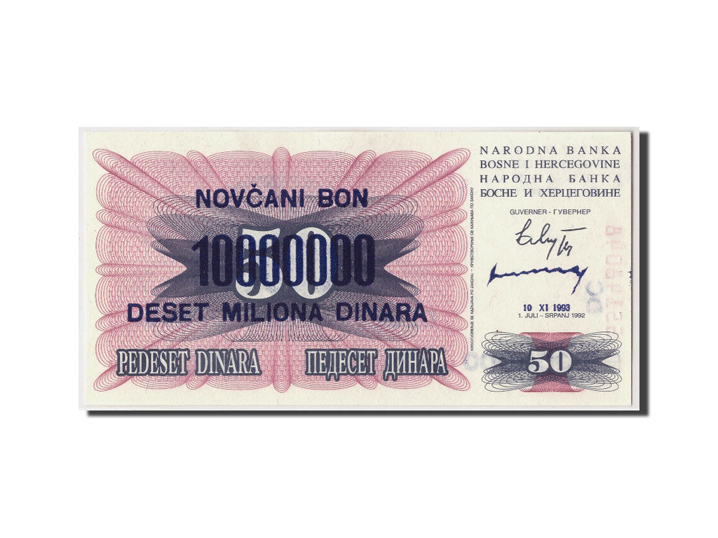Banconote, Bosnia - Erzegovina, 10,000,000 Dinara, 1993, KM:36, 1993-11-10, FDS