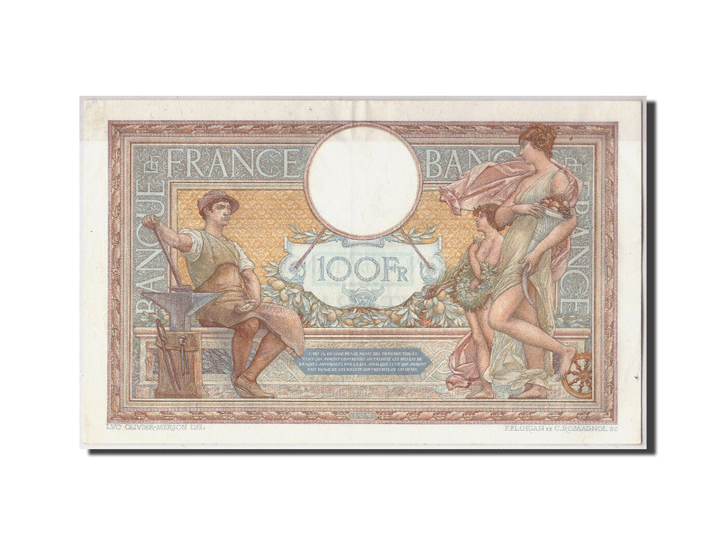 Banknote, France, 100 Francs, 100 F 1908-1939 ''Luc Olivier Merson'', 1935