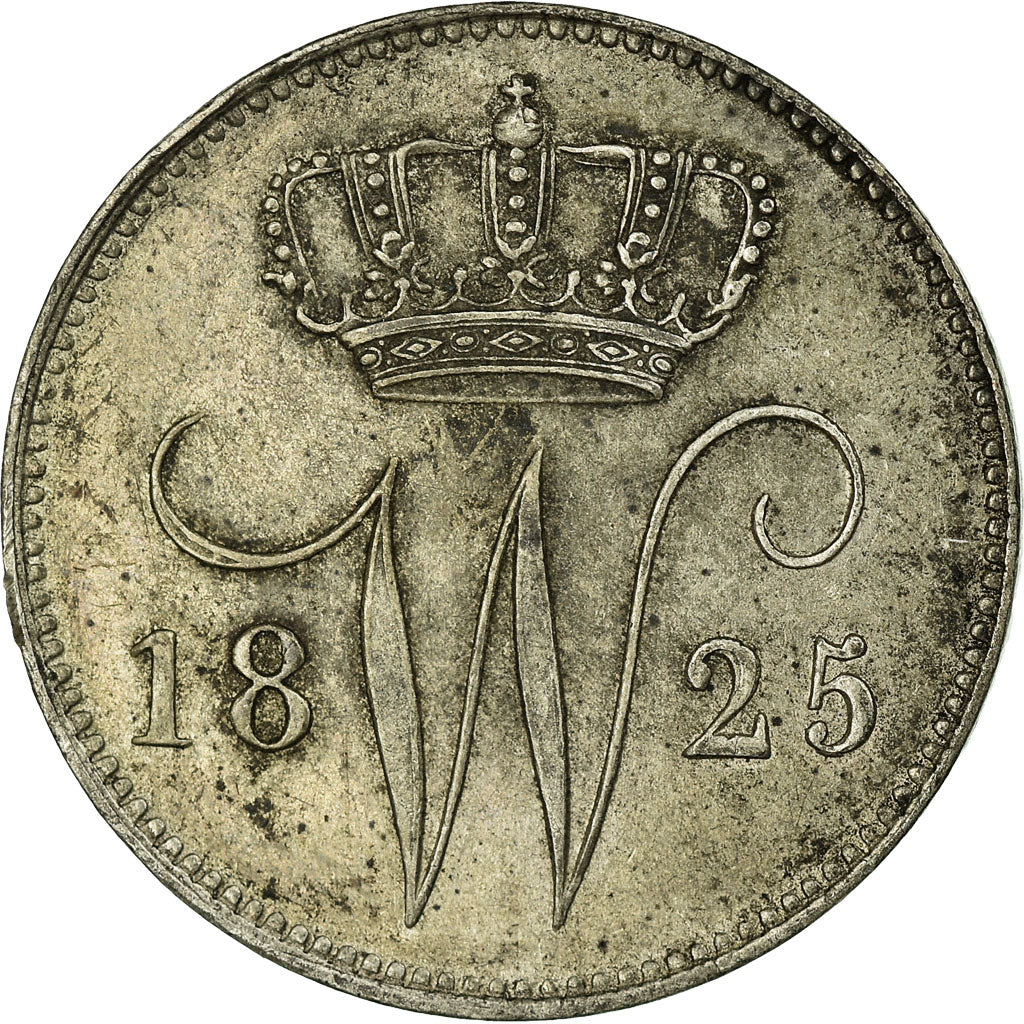 Moneta, Holandia, William I, 25 Cents, 1825, Utrecht, AU(55-58), Srebro, KM:48