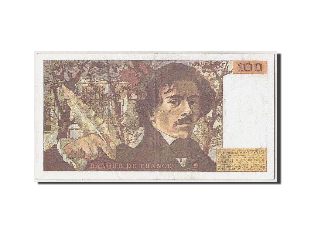 Banknote, France, 100 Francs, 100 F 1978-1995 ''Delacroix'', 1984, AU(50-53)