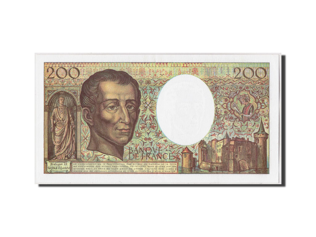 Banknot, Francja, 200 Francs, Montesquieu, 1994, AU(55-58), Fayette:70/2.1
