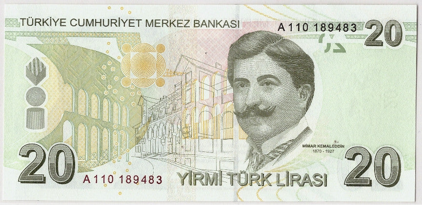 Billet, Turquie, 20 Lira, Undated (2009), KM:224, NEUF