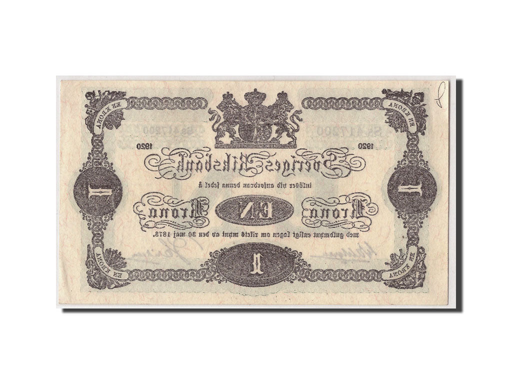 Banconote, Svezia, 1 Krona, 1920, KM:32g, Undated, SPL