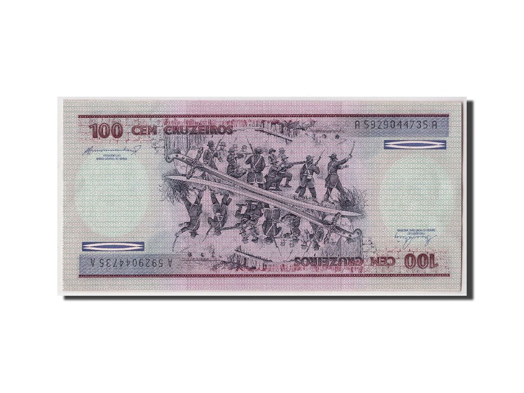 Billet, Brésil, 100 Cruzeiros, UNDATED (1984), KM:198b, SPL