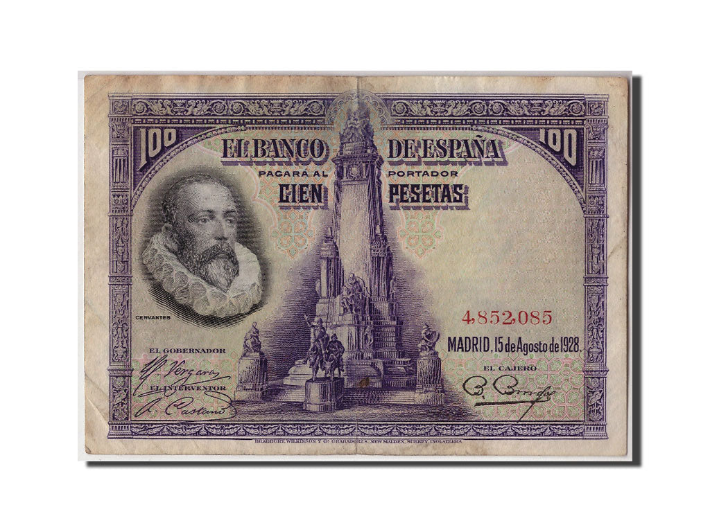 Geldschein, Spanien, 100 Pesetas, 1928, 1928-08-15, KM:76a, S