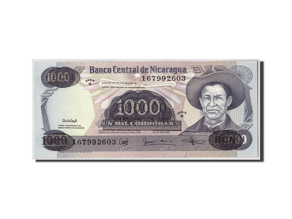 Biljet, Nicaragua, 500,000 Córdobas on 1000 Córdobas, D.1987, Undated, KM:150