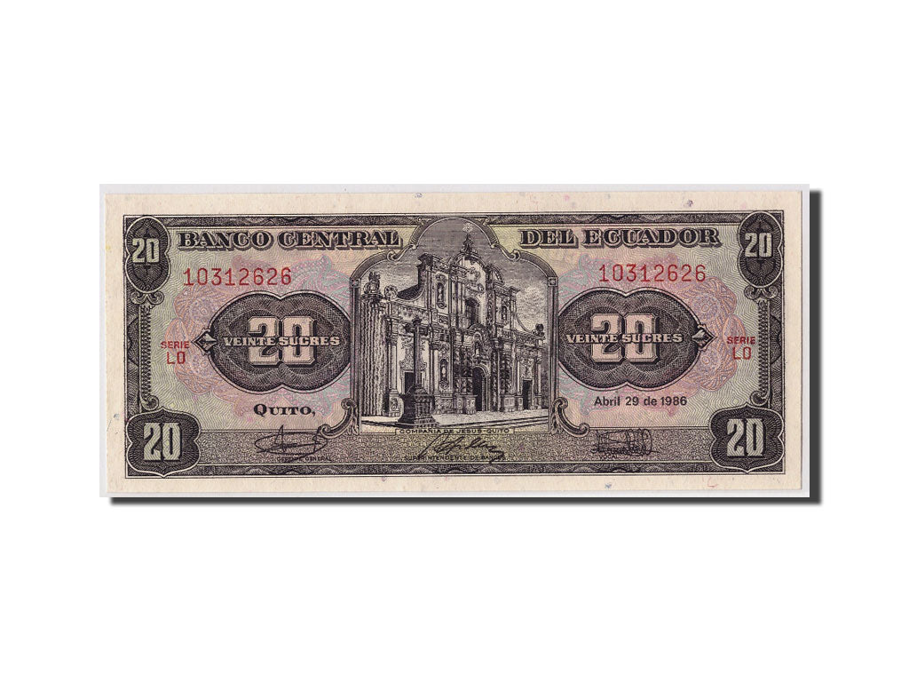 Banknote, Ecuador, 20 Sucres, 1986, 1986-04-29, KM:121Aa, UNC(63)