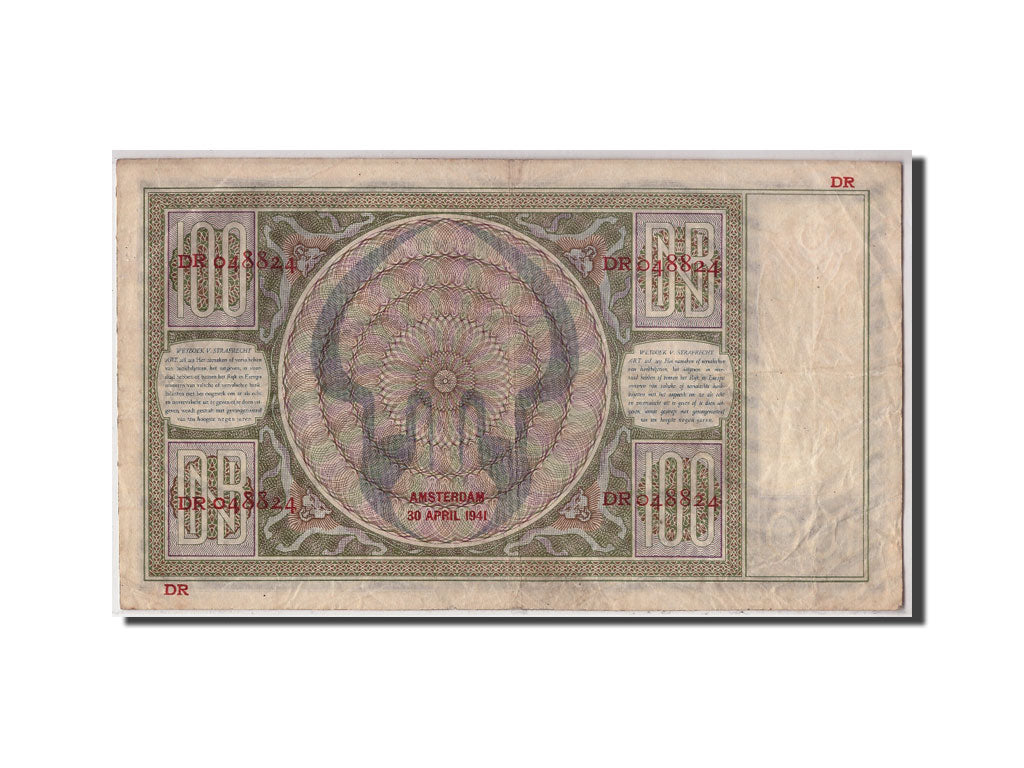 Banknote, Netherlands, 100 Gulden, 1941, 1941-04-30, KM:51b, EF(40-45)