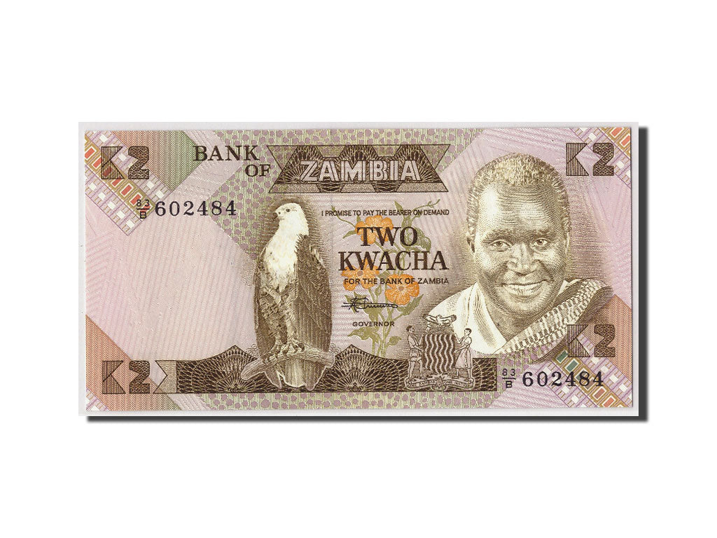 Banknote, Zambia, 2 Kwacha, Undated (1980-88), KM:24c, UNC(65-70)