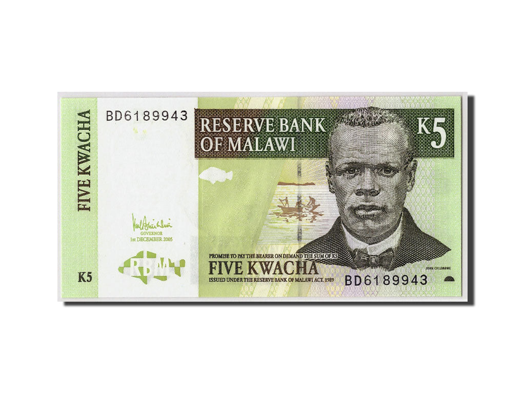 Billete, 5 Kwacha, 2005, Malawi, KM:36c, 2005-12-01, UNC
