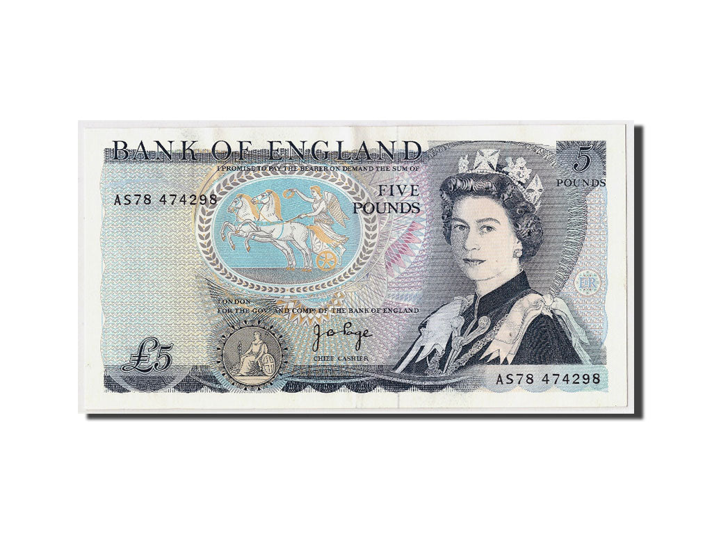 Banknote, Great Britain, 5 Pounds, Undated (1971-91), KM:378b, UNC(60-62)