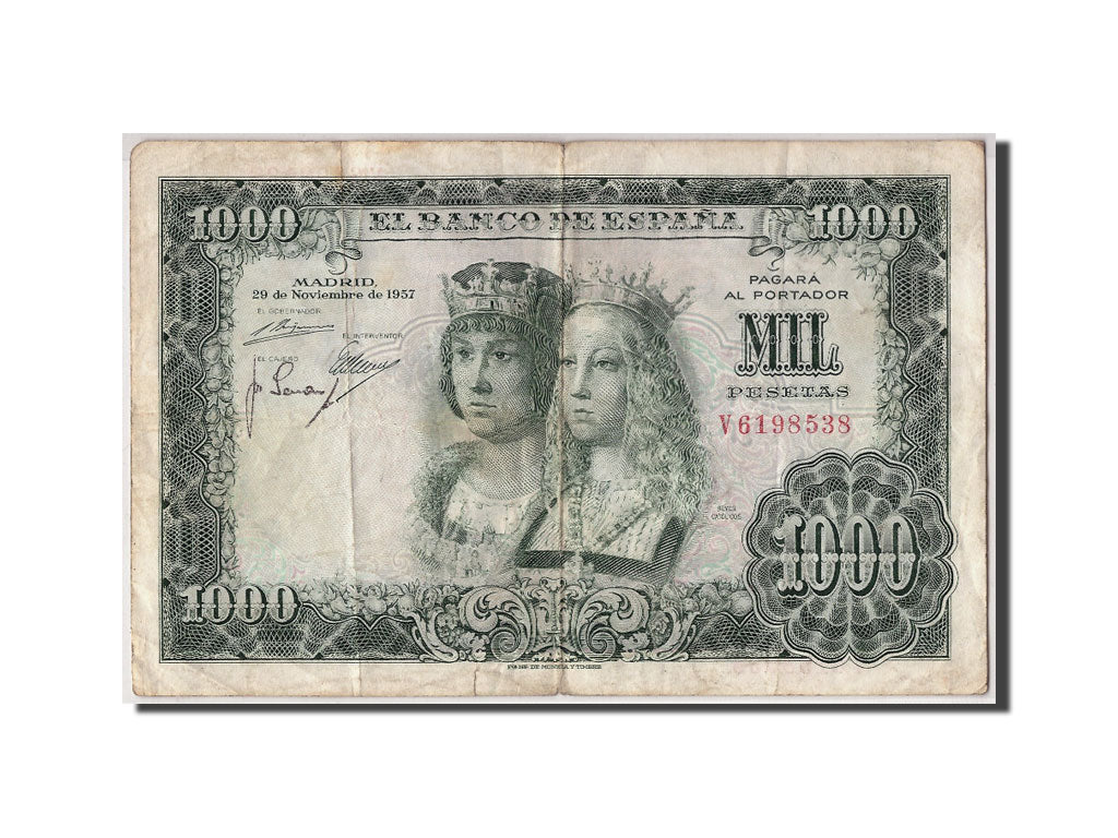 Banknote, Spain, 1000 Pesetas, 1957, 1957-11-29, KM:149a, F(12-15)
