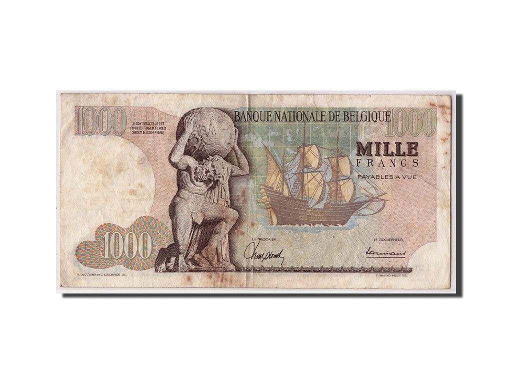 Geldschein, Belgien, 1000 Francs, 1965, 1965-03-26, KM:136a, S