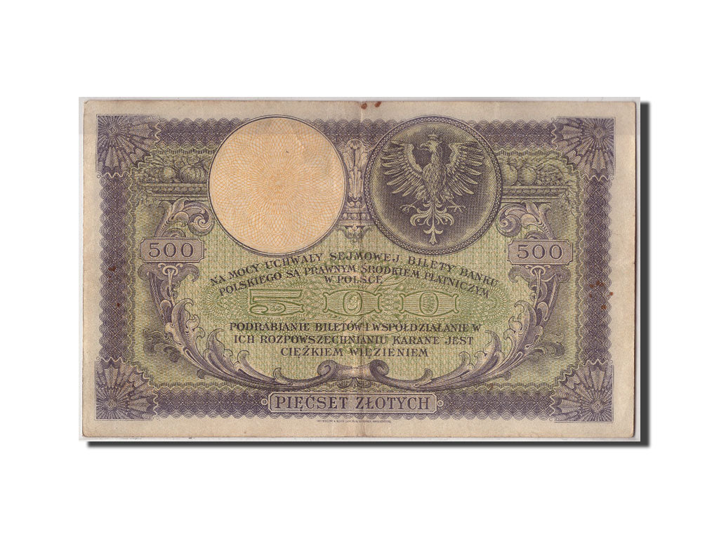 Banconote, Polonia, 500 Zlotych, 1919, KM:58, 1919-02-28, MB+