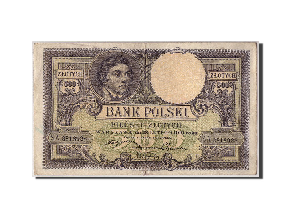 Banknote, Poland, 500 Zlotych, 1919, 1919-02-28, KM:58, VF(30-35)