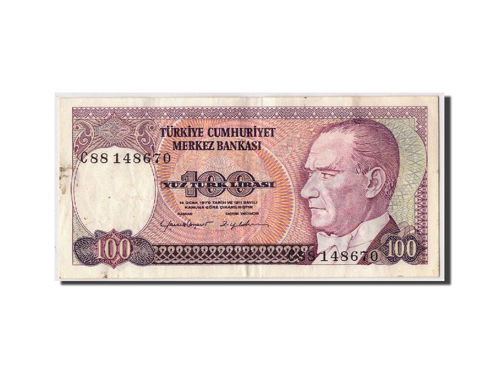 Banknote, Turkey, 100 Lira, L.1970 (1984), KM:194b, EF(40-45)