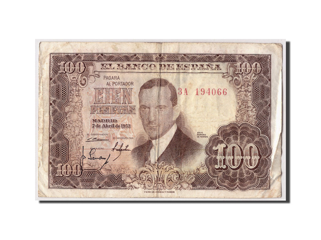 Geldschein, Spanien, 100 Pesetas, 1953, 1953-04-07, KM:145a, S