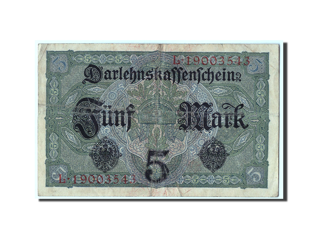 Banconote, Germania, 5 Mark, 1917, KM:56b, 1917-08-01, MB