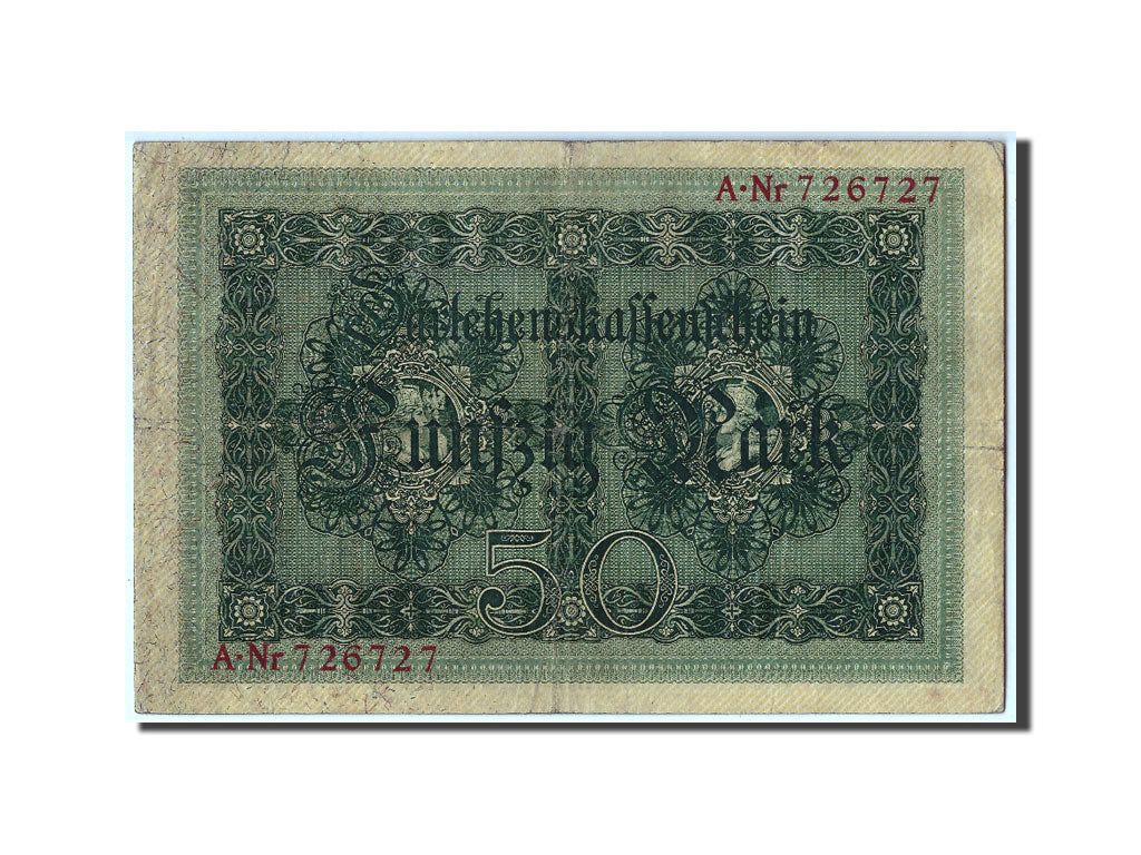Geldschein, Deutschland, 50 Mark, 1914, 1914-08-05, KM:49a, SGE+