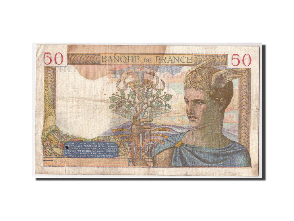 Billete, Francia, 50 Francs, 50 F 1934-1940 ''Cérès'', 1938, 1938-11-03, BC