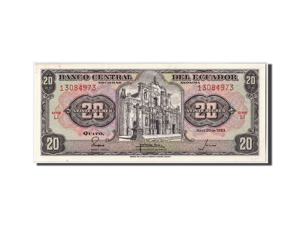 Banknote, Ecuador, 20 Sucres, 1983, 1983-04-20, KM:115b, UNC(65-70)