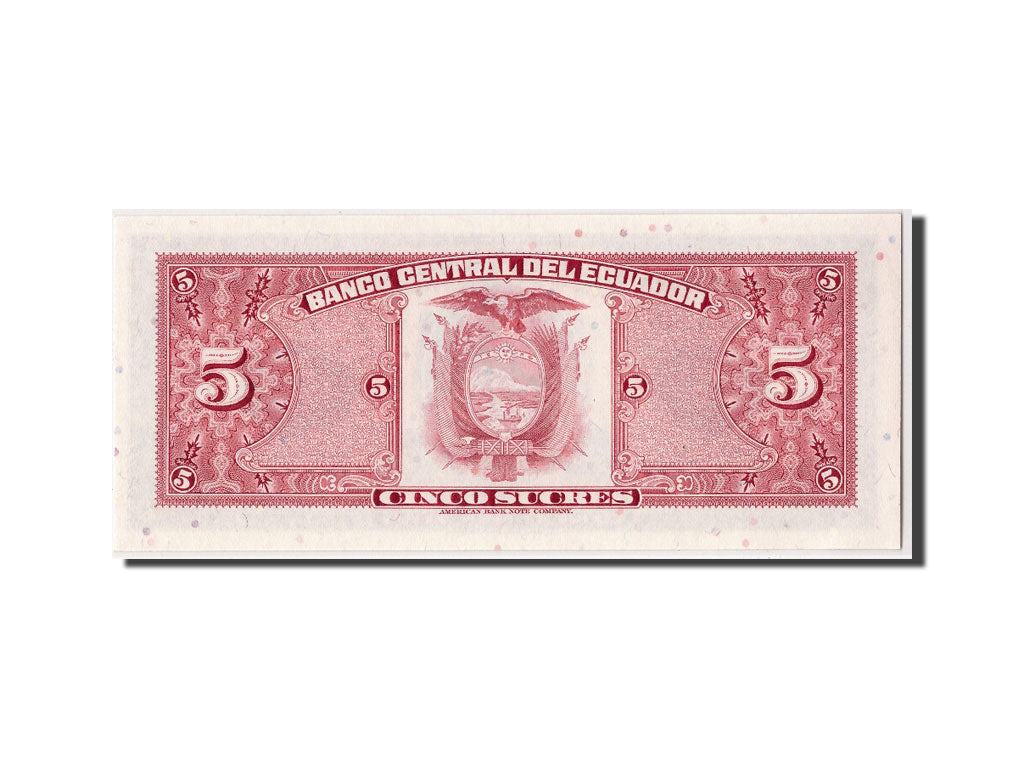 Banknote, Ecuador, 5 Sucres, 1982, 1982-08-20, KM:108b, UNC(65-70)