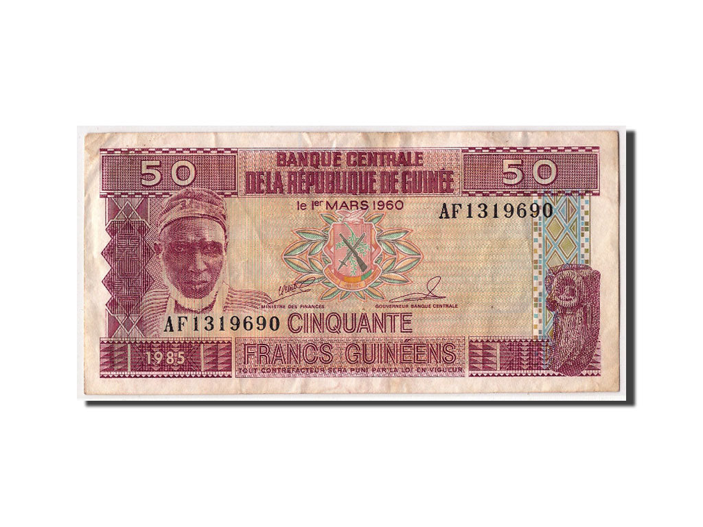 Billet, Guinea, 50 Francs, 1985, 1960-03-01, KM:29a, TB