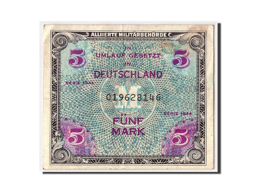 Biljet, Duitsland, 5 Mark, 1944, KM:193a, TB+