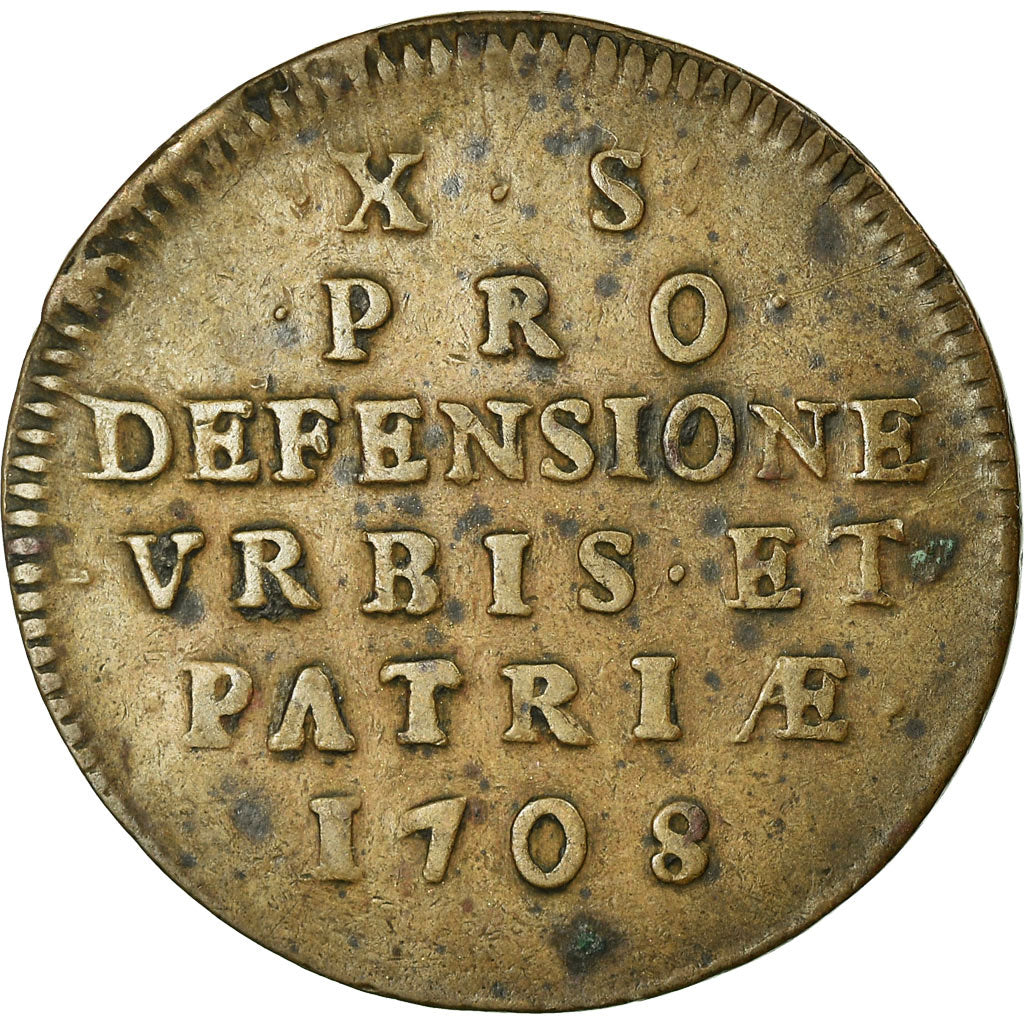 Monnaie, FRENCH STATES, LILLE, 10 Sols, 1708, TTB, Cuivre, Boudeau:2314