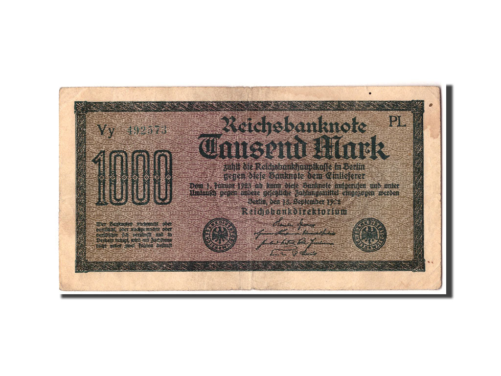 Banknote, Germany, 1000 Mark, 1922, 1922-09-15, KM:76e, VF(20-25)