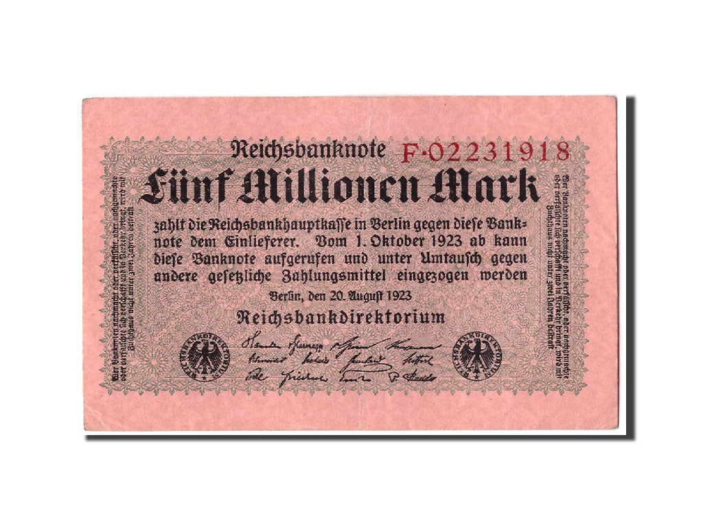 Banconote, Germania, 5 Millionen Mark, 1923, KM:105, 1923-08-20, SPL-
