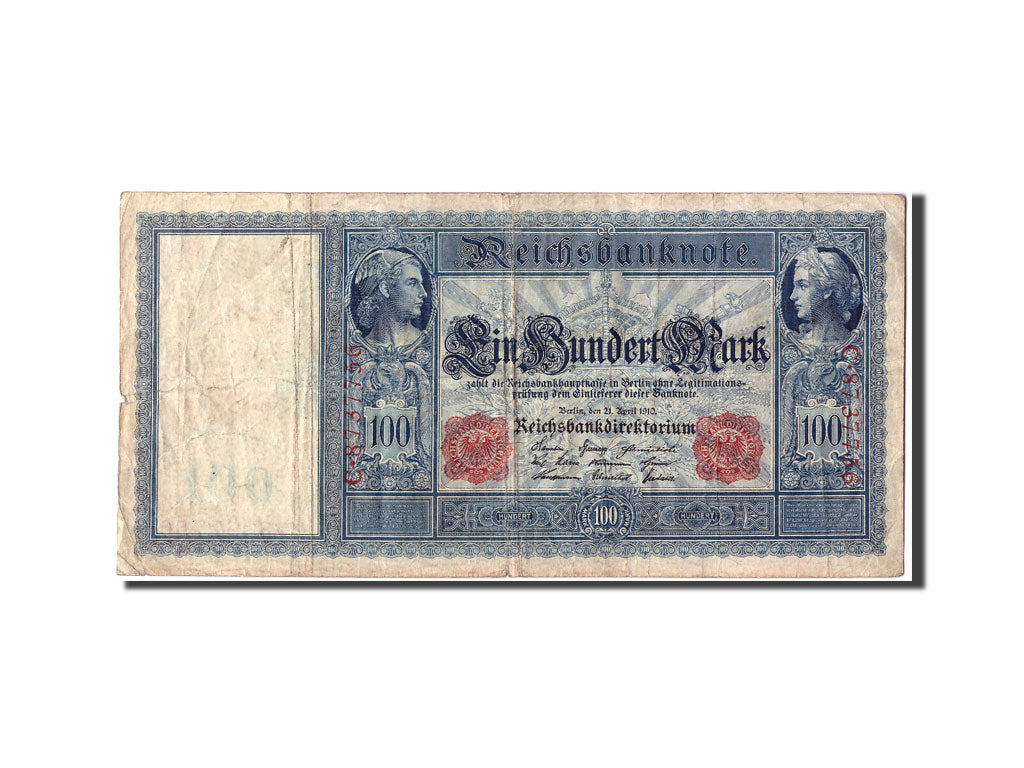 Banknote, Germany, 100 Mark, 1910, 1910-04-21, KM:42, F(12-15)