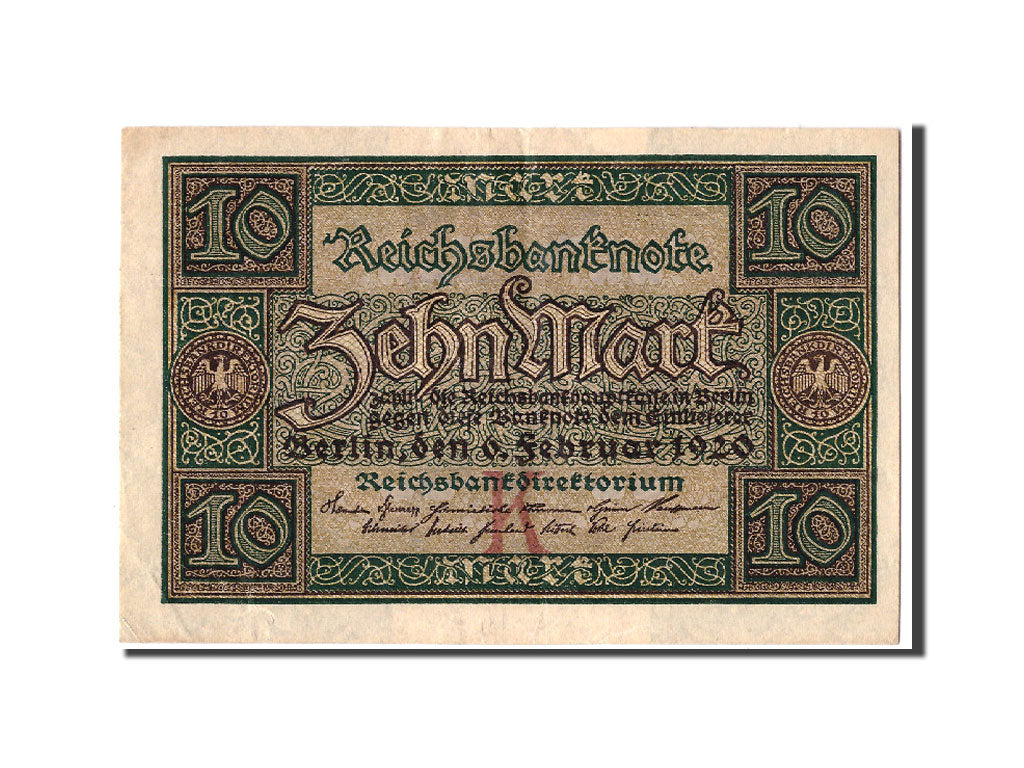 Banconote, Germania, 10 Mark, 1920, KM:67a, 1920-02-06, BB+