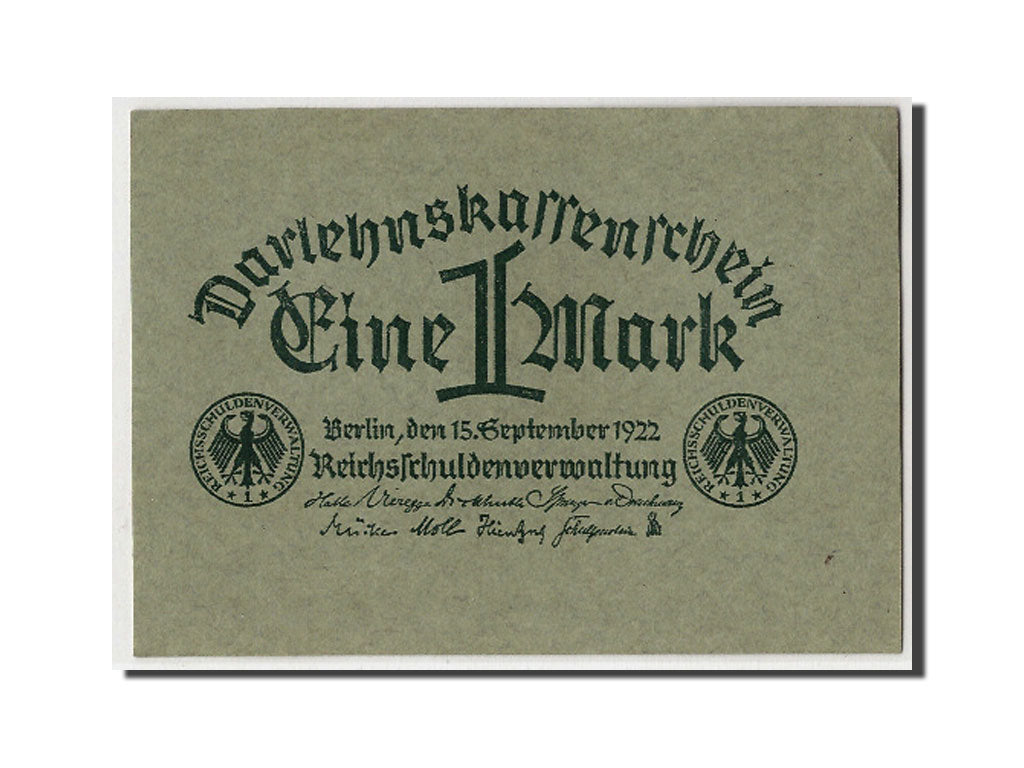 Banknot, Niemcy, 1 Mark, 1922, 1922-09-15, KM:61a, UNC(63)