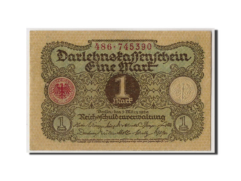 Geldschein, Deutschland, 1 Mark, 1920, 1920-03-01, KM:58, UNZ-