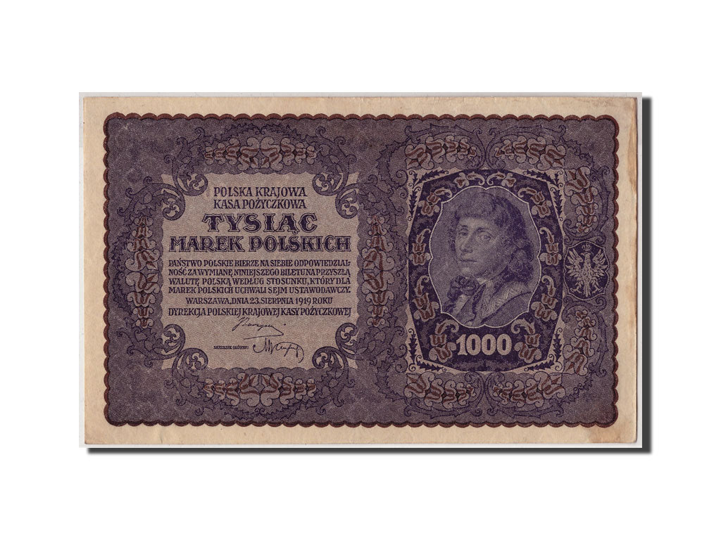 Billete, 1000 Marek, 1919, Polonia, KM:29, 1919-08-23, MBC+