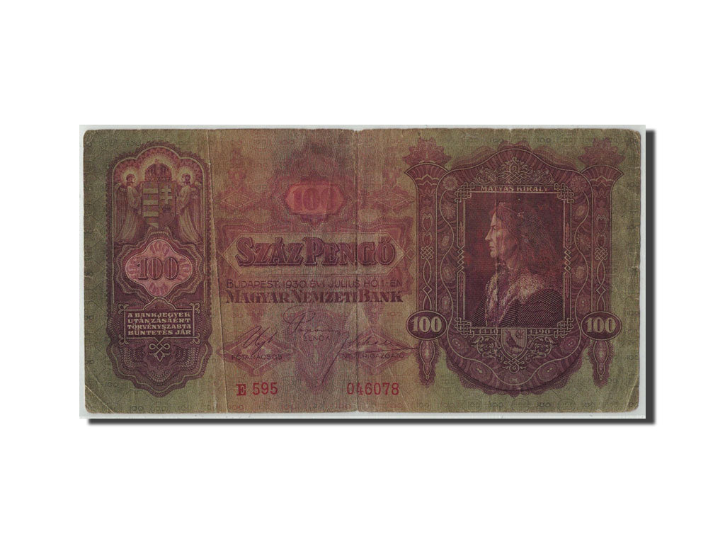Banknot, Węgry, 100 Pengö, 1930, 1930-07-01, KM:98, VG(8-10)