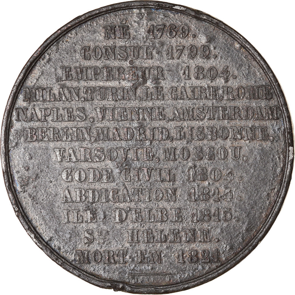 France, Medal, Napoléon Ier, Empereur, History, 1821, Massonnet, VF(30-35), Tin