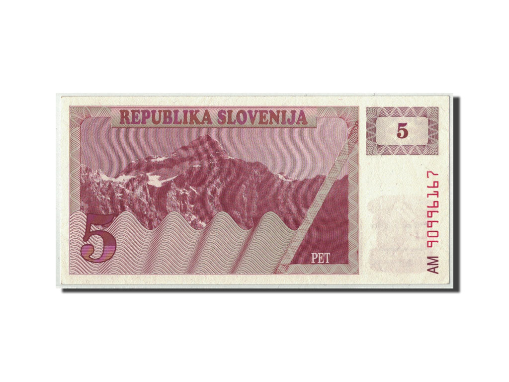 Banconote, Slovenia, 5 (Tolarjev), (19)90, KM:3a, SPL