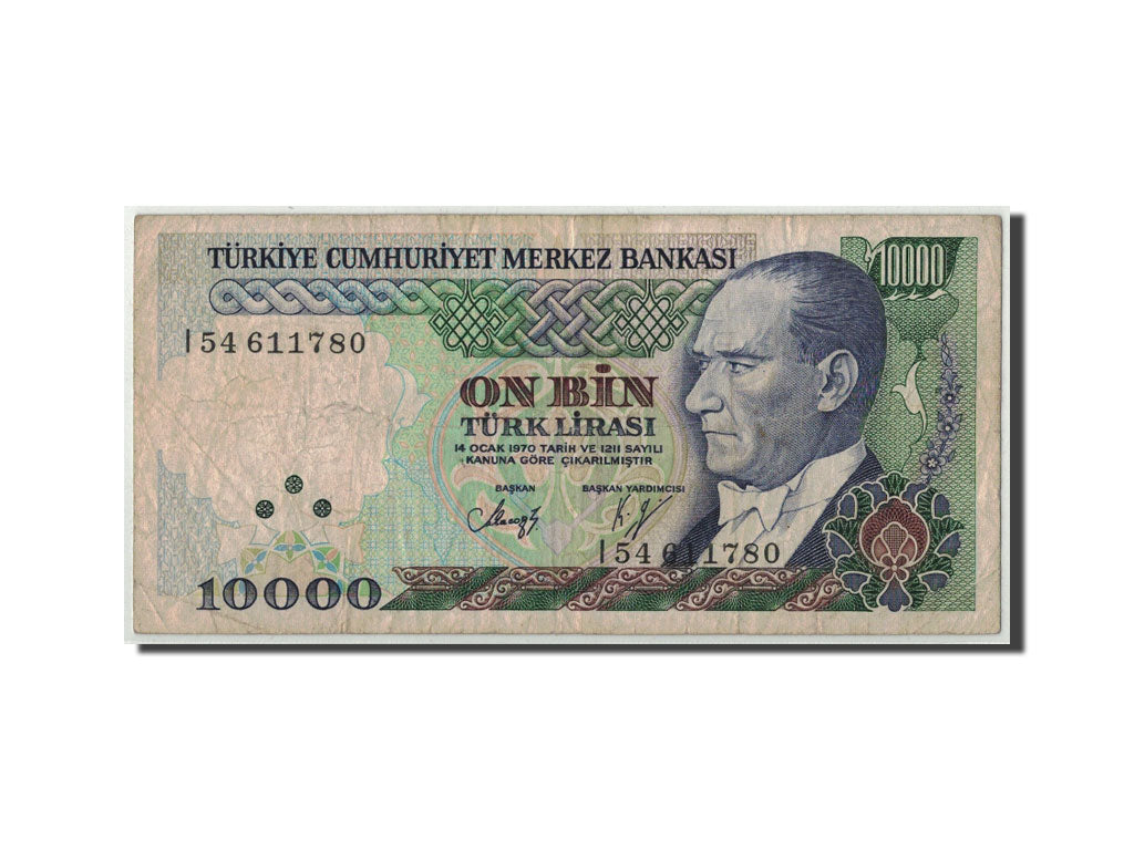 Geldschein, Türkei, 10,000 Lira, L.1970 (1989), 1970-01-14, KM:200, S
