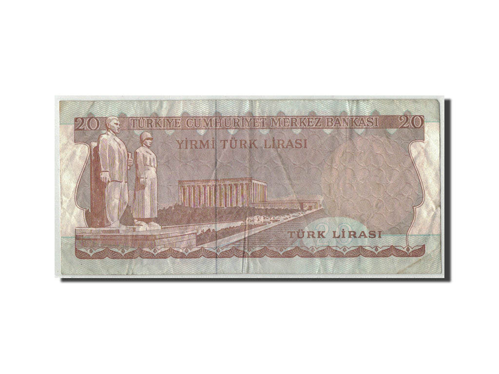 Banconote, Turchia, 20 Lira, L.1970 (1974), KM:187a, 1970-01-14, B+