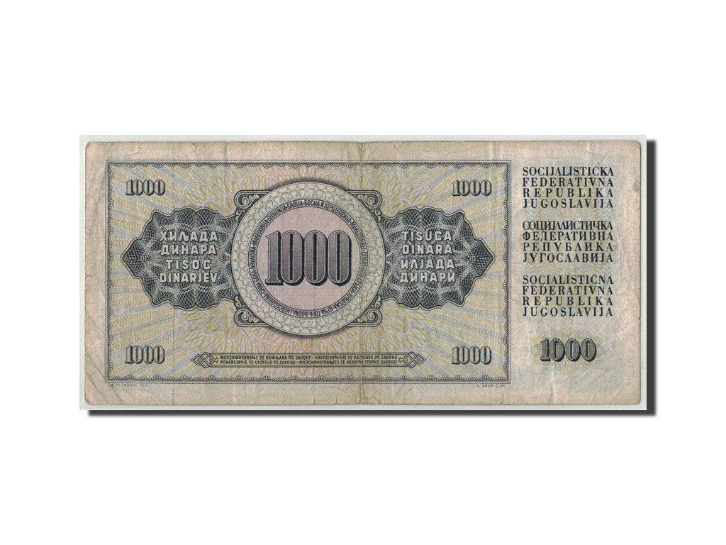Banconote, Iugoslavia, 1000 Dinara, 1978, KM:92a, 1978-08-12, MB