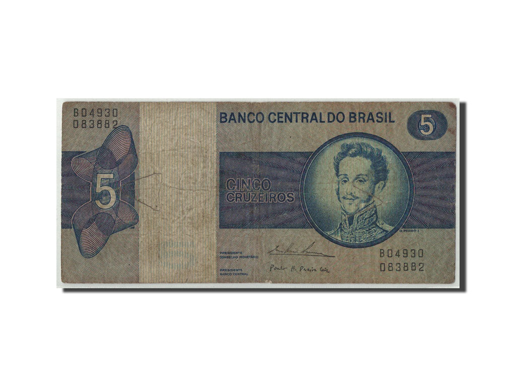 Banknote, Brazil, 5 Cruzeiros, Undated (1974), KM:192c, VG(8-10)