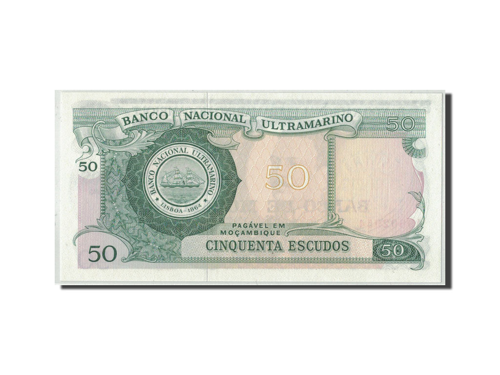 Banknot, Mozambik, 50 Escudos, Undated (1976), 1970-10-27, KM:116, UNC(65-70)