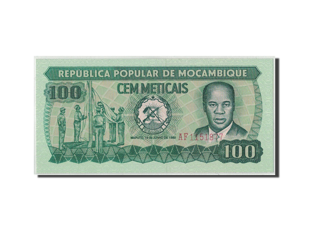 Banknot, Mozambik, 100 Meticais, 1980, 1983-06-16, KM:126, UNC(65-70)