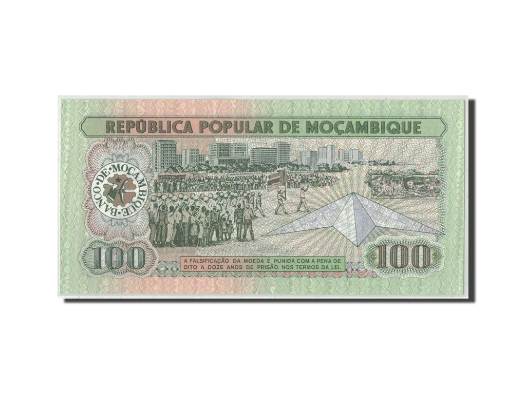 Banknot, Mozambik, 100 Meticais, 1980, 1983-06-16, KM:126, UNC(65-70)