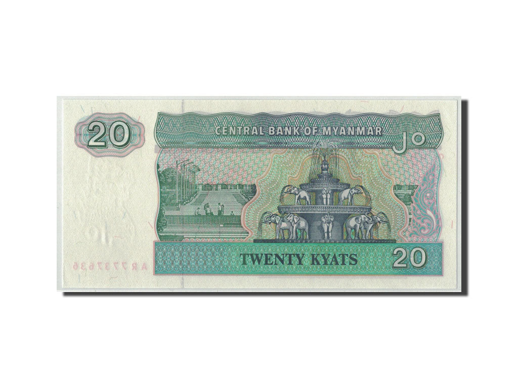 Banconote, Myanmar, 20 Kyats, Undated (1994), KM:72, FDS